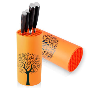 Tool holder knife Kitchen holder block orange  tube shelf multifunctional  BBQ Knife Sets