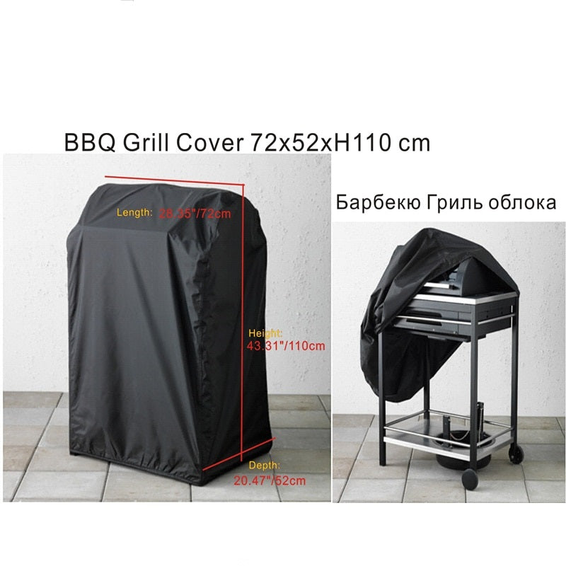 Black color BBQ cover 72x52x110H, waterproofed,dust proofed Barbecue Grill cover ,BBQ grill protective cover