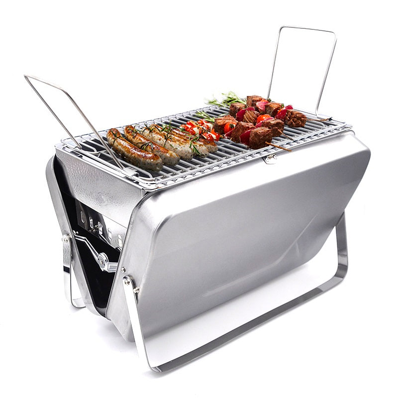 BBQ Grill Portable Folding Barbecue Stove Tool Thickened Stainless Steel
