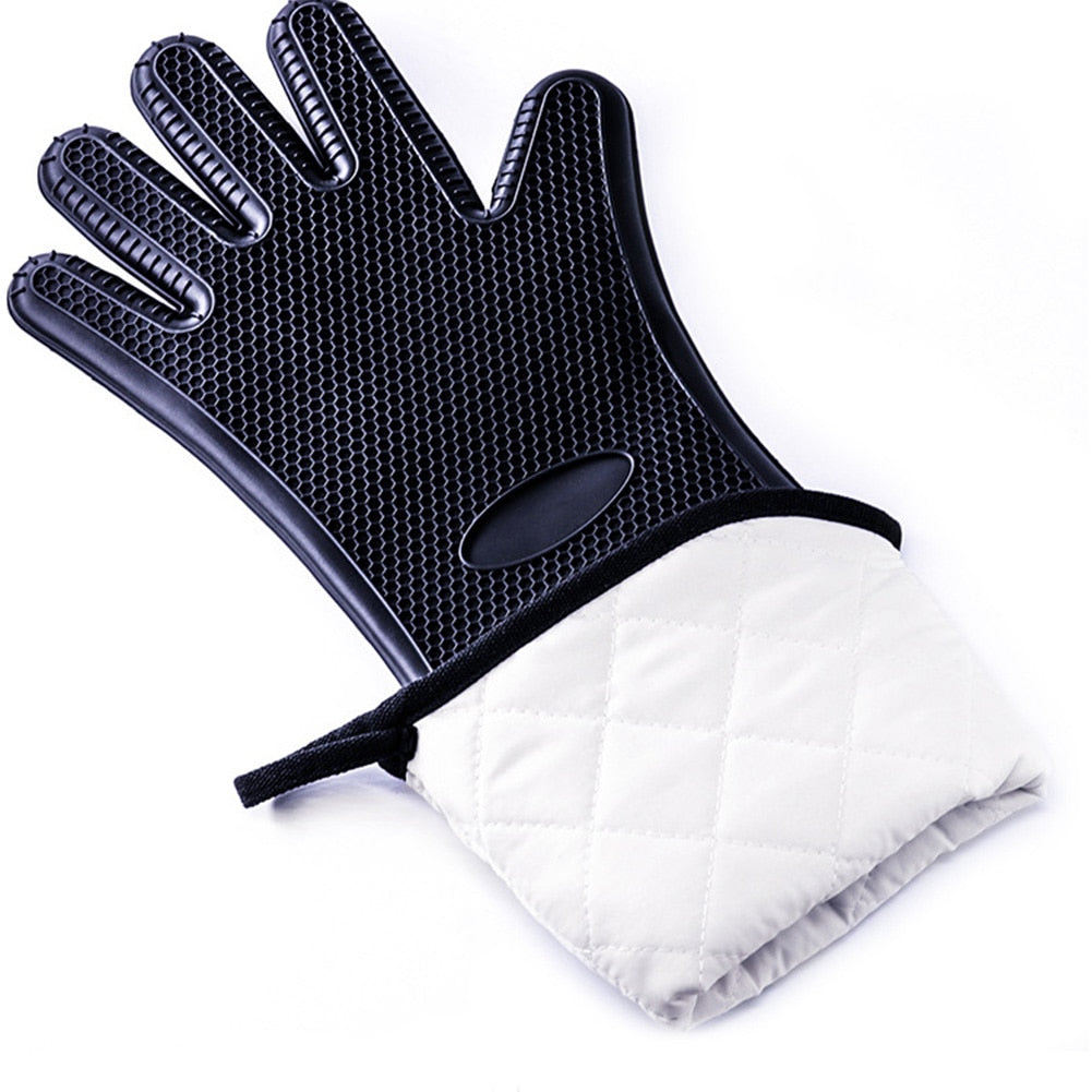 BBQ Heat Resistant Kitchen Durable Oven Mitt Extra Long
