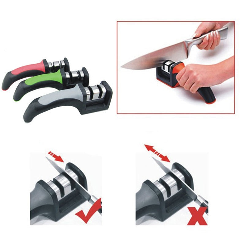 New Two Stages Diamond Ceramic Kitchen Knife Sharpeners