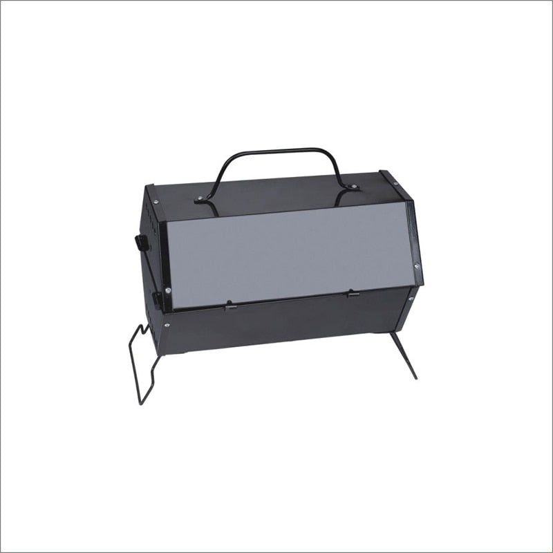 Black Portable BBQ Barbecue Grill Garden Outdoors Barrel Oven Folding Cookware