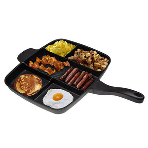 Multi-purpose separation pot Fryer Pan Non-Stick 5 in 1  15" Black