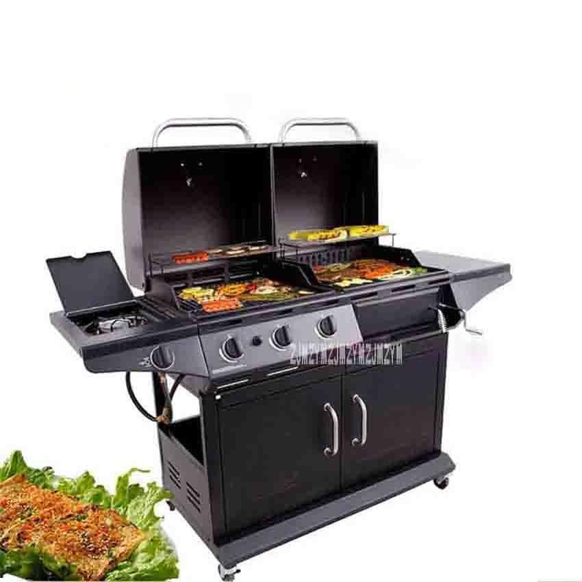 New BVQ8128 Outdoor Villa Courtyard Gas Charcoal Dual-use Barbecue Grill Household Commercial Barbecue Grill 10-20 People