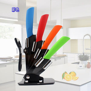 Black blade ceramic knife set 3" 4" 5" 6" inch + peeler + Acrylic Holder fruit Kitchen knife