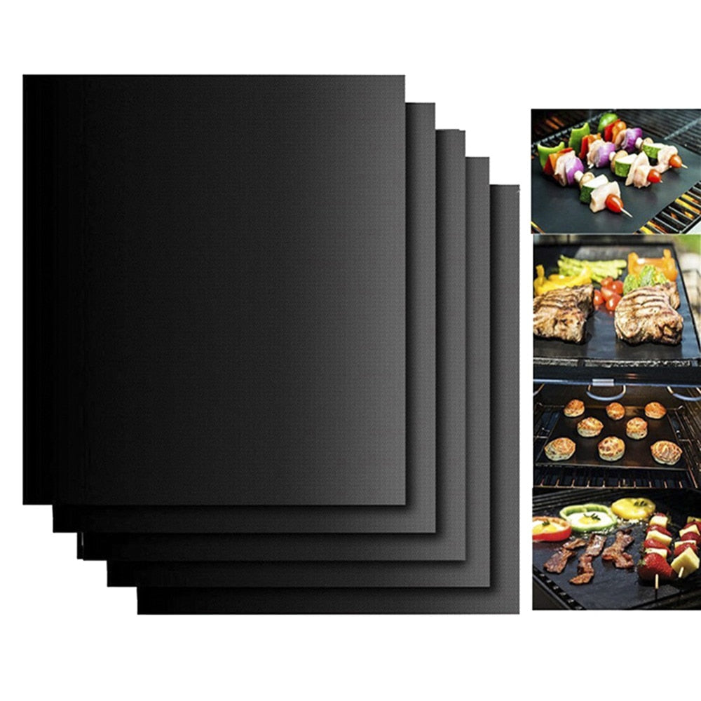 330*400*0.2mm PTFE /TEFLON Reusable Nonstick BBQ Grill Mat Heat Resistant Pad Sheet Cooking Tool BBQ Accessories