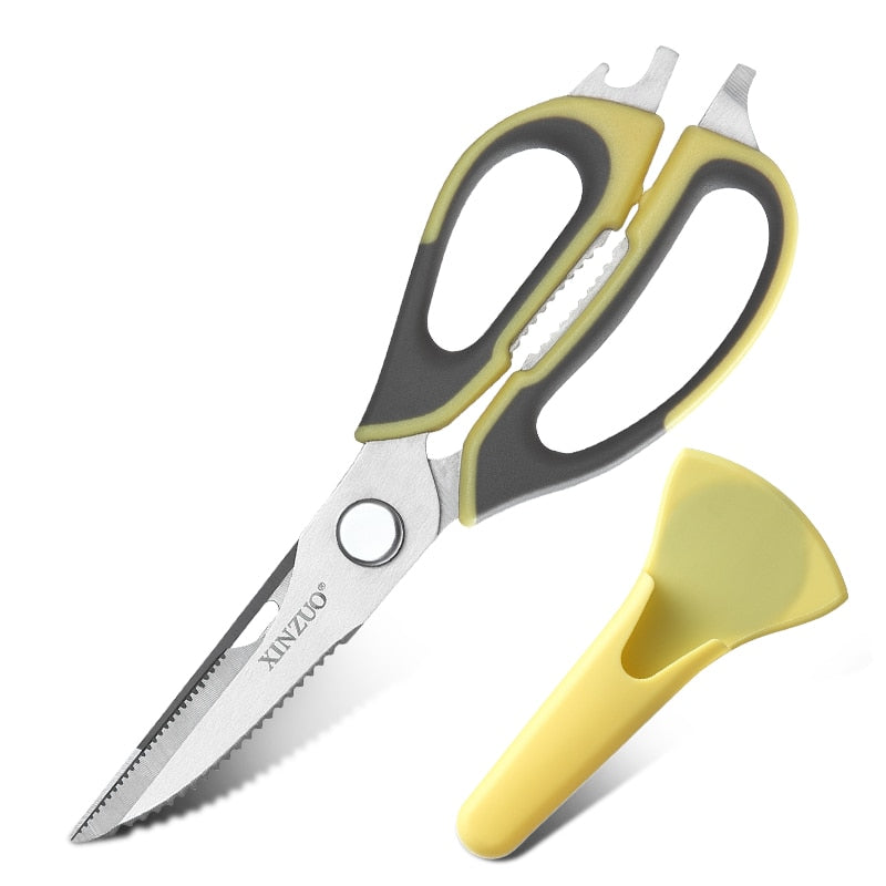 Kitchen Scissors Stainless Steel Shears Tool Home Use for Chicken Poultry Fish Meat Vegetables Herbs