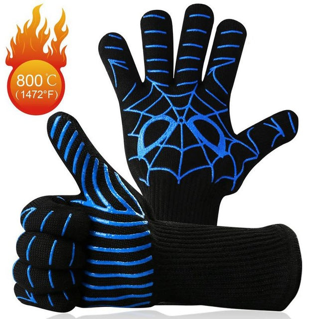 1 Pair Heat Resistant Thick Silicone Cooking Baking Barbecue Oven Gloves BBQ Grill Mittens Dish Washing Gloves