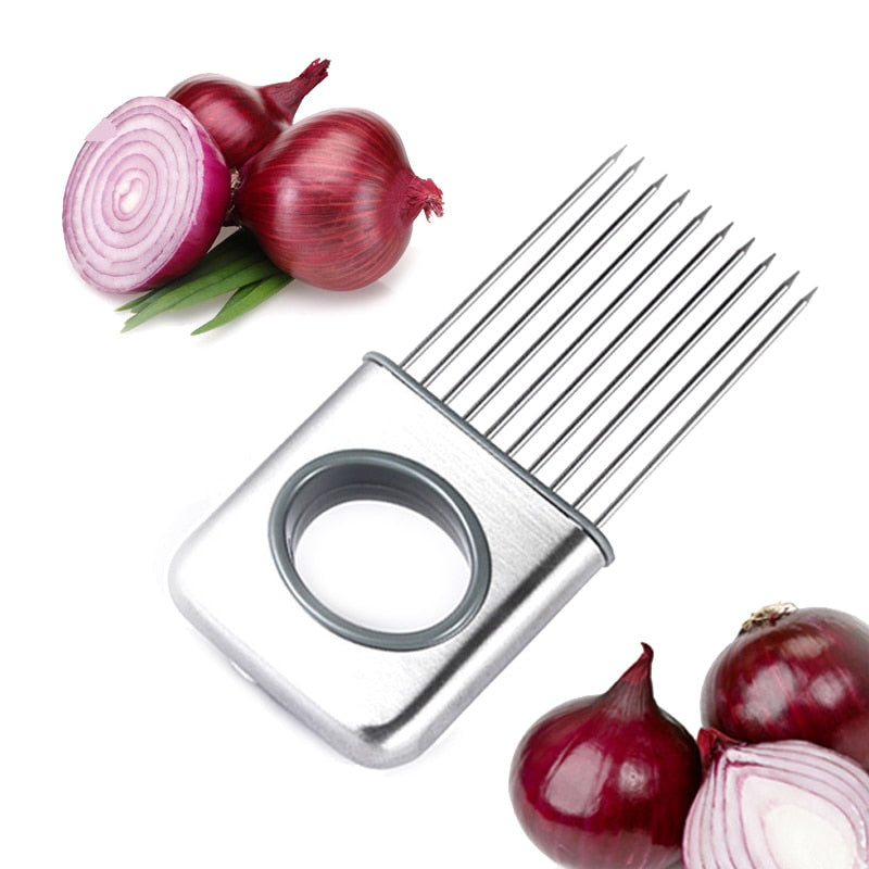 Onion Cutter Stainless Steel Needle Plastic Handle Steak Needle Fork