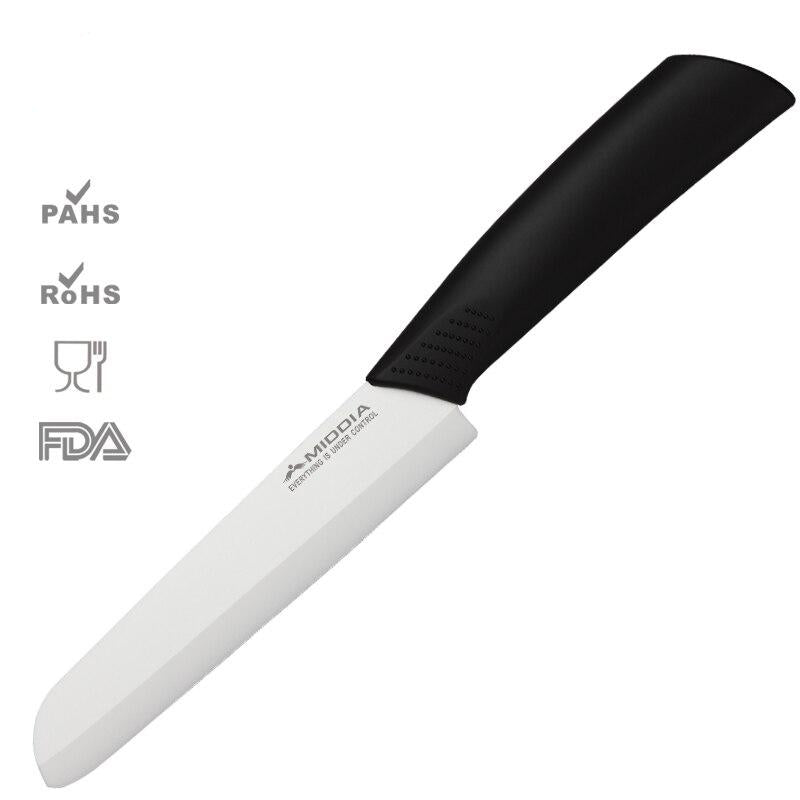 Middia Hot Selling 6" Ceramic Bread Knife Slicing Knife Kitchen Slicer